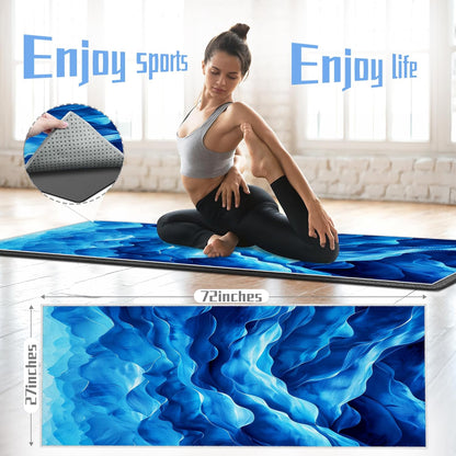 Yoga Mat Towel,Hot Yoga Towel High-Definition Pattern,Machine Washable with Ultra-Absorbent Yoga Towels for Hot Yoga Non Slip for Fitness,Exercise,Pilates,72 x 27 in,Pink and Green Gradient