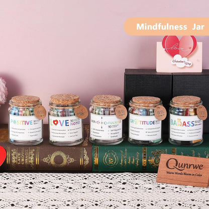 Mindfulness Affirmation Jar for Women,Mindful Meditation Cards,Self Care Relaxation Mental Health Stress Anxiety Relief Gifts for Women Men Friend Therapist,Yoga Retreat Therapy Meditation Accessories