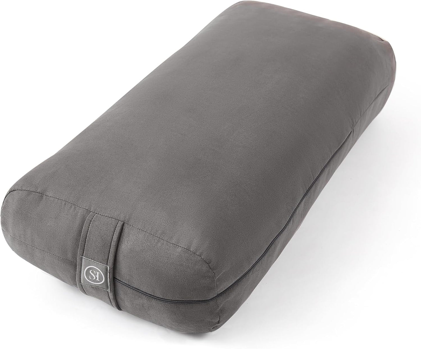 Meditation Cushion Bolster Pillow for Restorative Yoga – Supportive Cushion for Meditation, Pilates, and Relaxation – Filled with Buckwheat Hulls - Removable Cover