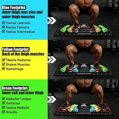 31.5'' X 13.8'' Non-Slip Squat Mat with Foot Position, Pro-Grade Exercise Mat Great for Squats, Leg and Lunges, Improving Muscle Activation, Versatility and Safety, Ideal for Home Fitness Enthusiasts