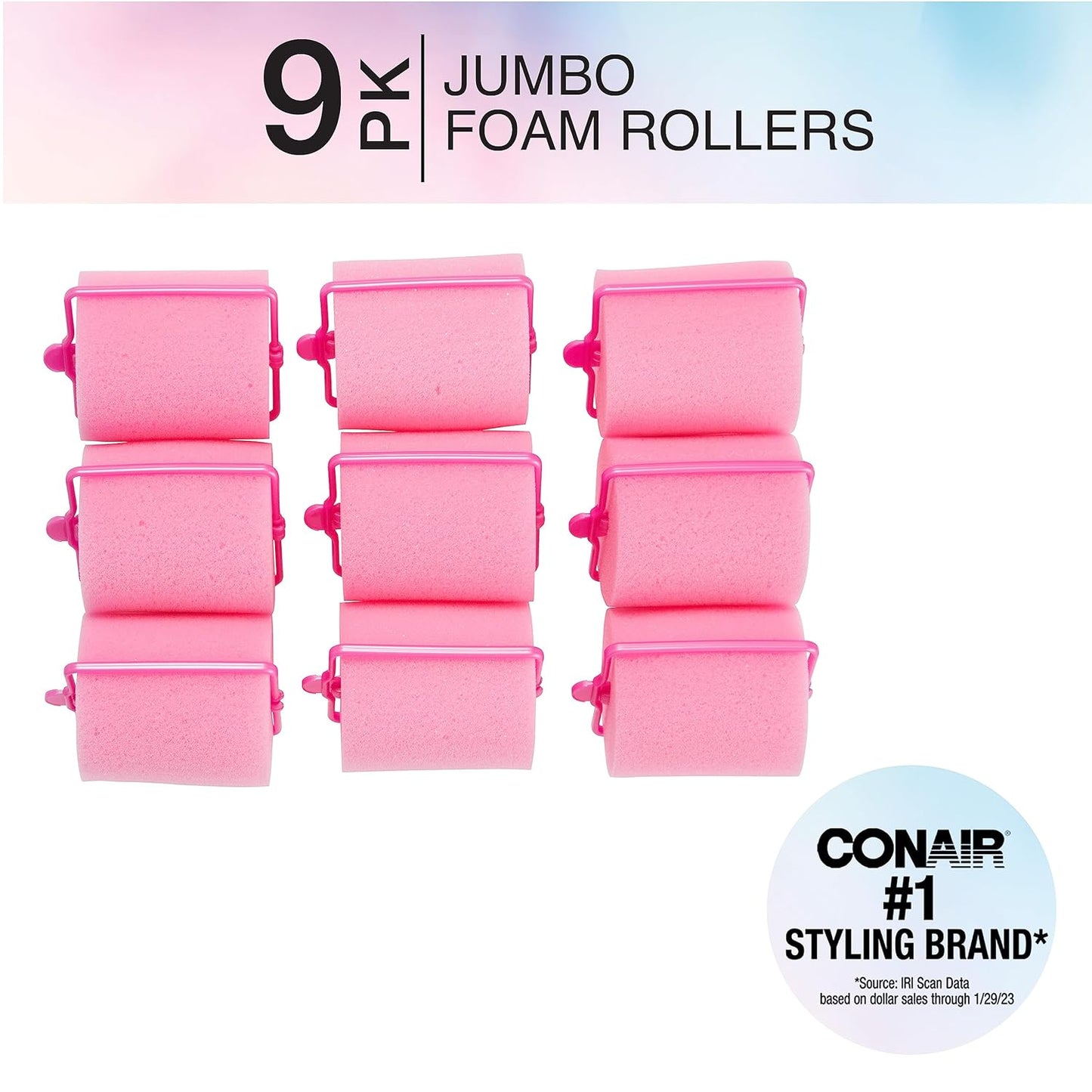 Conair Foam Hair Rollers -Heatless curls - Foam Rollers - Hair Rollers - Loose Hair Curlers in Assorted Sizes - 8 Count w/storage case