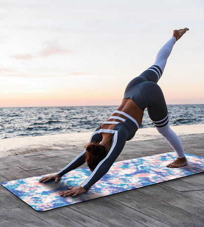 Non Slip Yoga Mat TPE Workout Mat for Men Women, Thick Workout Mat with Carrying Strap, Fitness Mats for Exercise, Yoga, Fitness, Pilates, Floor Workouts (72" x 24" x 6mm)