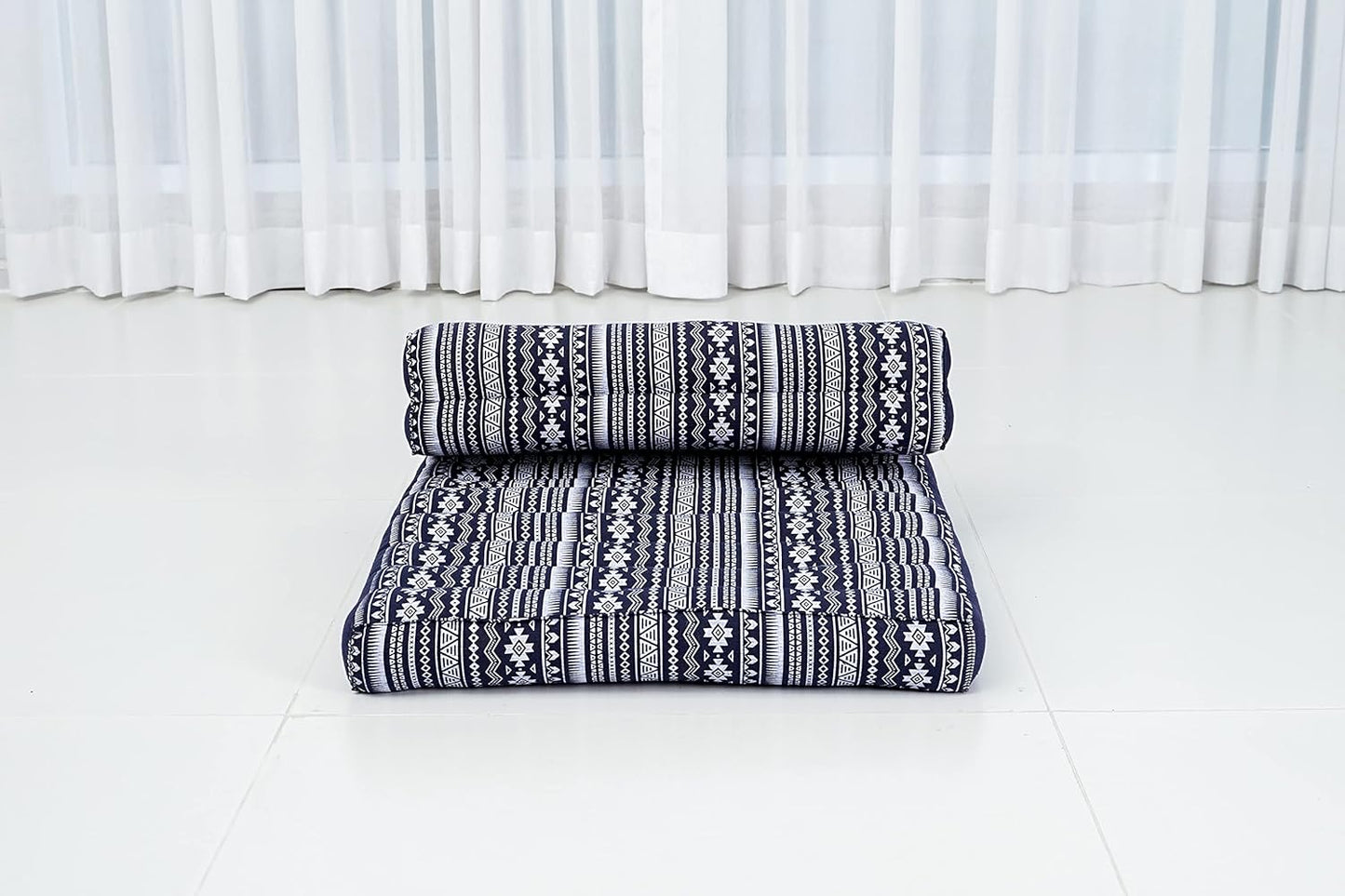 Leewadee Foldable Floor Mattress – 2 in 1 Floor Meditation Mat for Yoga and Relaxation, Seating Futon with Kapok
