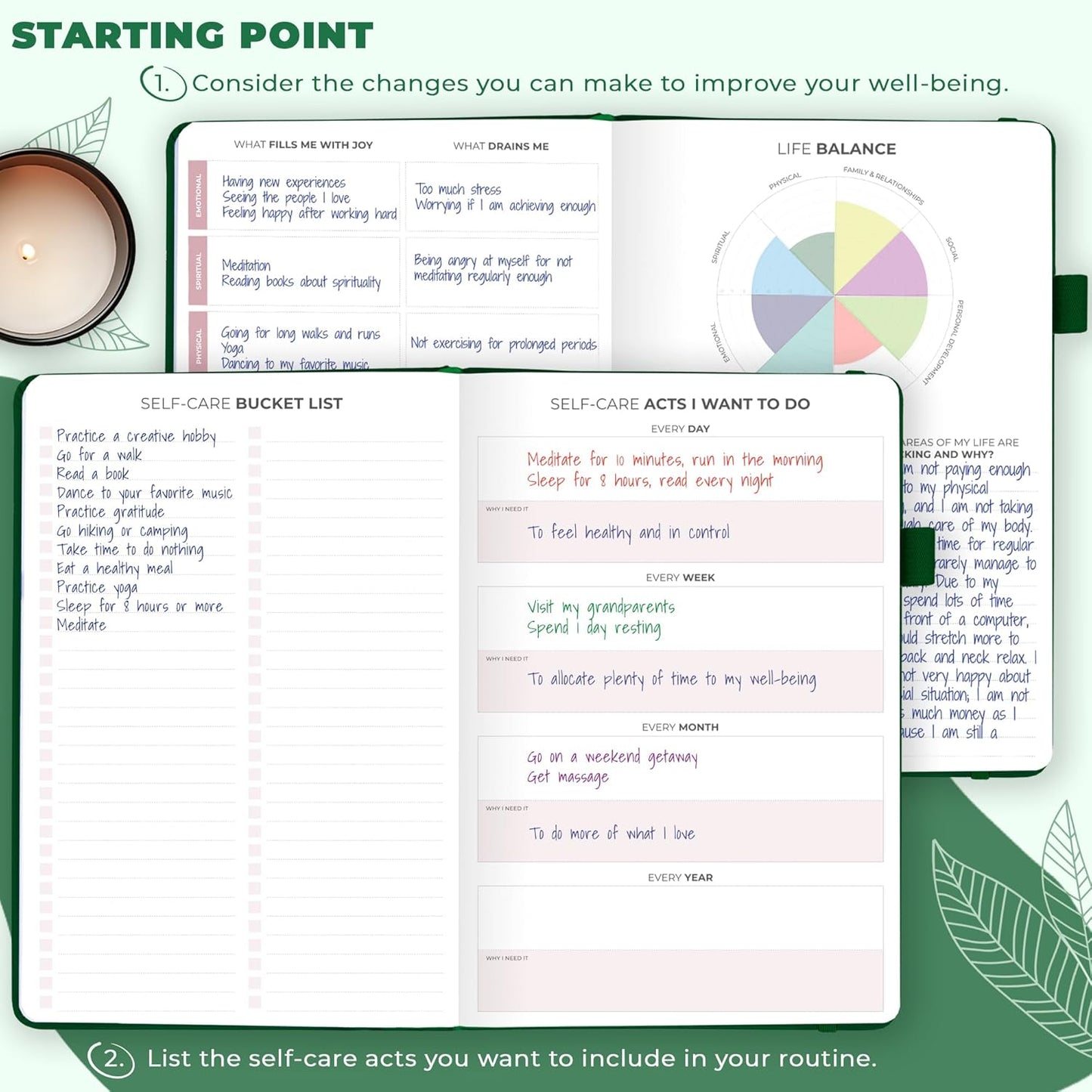Clever Fox Self-Care Journal – Daily Reflection Notebook – Mental Health & Personal Development Planner, Meditation & Mood Log, A5 (Turquoise)