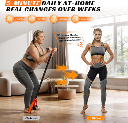 KUTIZE Multifunction Pedal Resistance Band with Handle, Upgraded Exercise Equipment with Soft Foot Pedal for Sit Up & Full-Body Home Gym Workouts, Core/ABS Training, Pilates, Yoga & Physical Therapy
