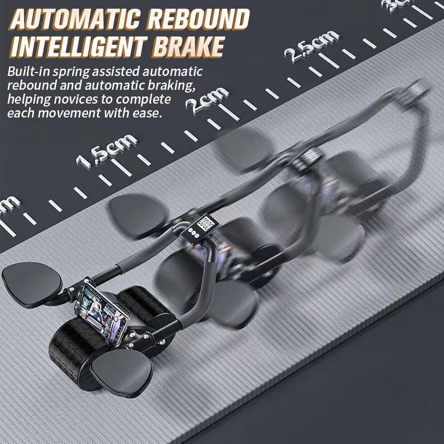 2026 New Ab Roller Wheel with Timer & Knee Mat,Automatic Rebound Abdominal Wheel with Elbow Support Ab Workout Equipment for Strengthening Core Muscles Abs Exercise Roller for Women Men
