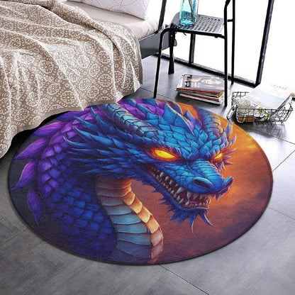 Large Home Decor Mat, Soft Round Yoga Carpet, Non Slip Machine Washable Home Office Circle Rug Gothic Witchy Sun Moon Mushroom Moth