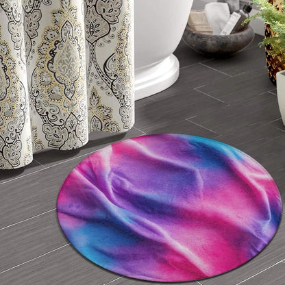 Soft Round Yoga Carpet, Office Chair Decor Round Mat for Carpet and Hardwood Floors Purple Butterfly