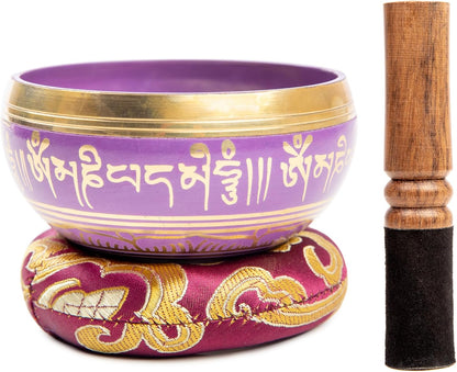 Tibetan Singing Bowl Set Brass - Master Healing Grade - Authentic Handcrafted Sound Bowl by Himalayan Bazaar