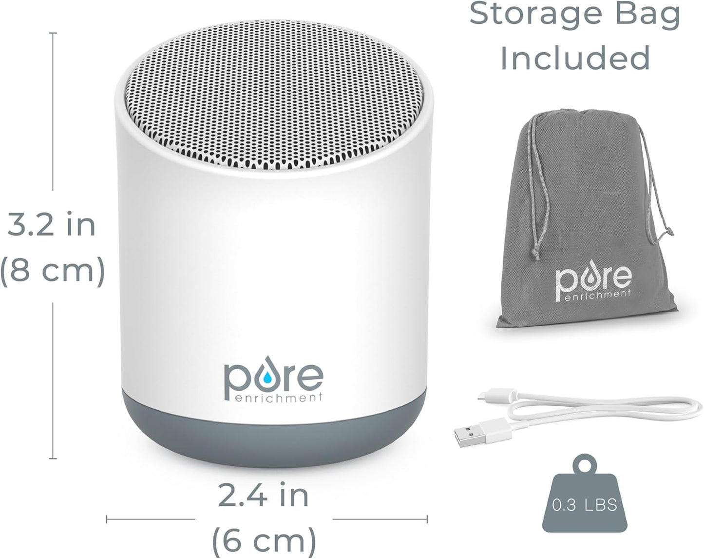 Pure Enrichment Wave Mini Zen Soothing Sound Machine - Portable Sound Machine for Yoga Studios, Travel & Sleep - 6 Relaxing Sounds, Optional Timer & Rechargeable Lithium Battery (Tranquil Green)