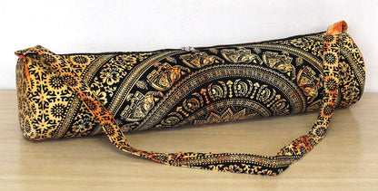 INDIAN CRAFT CASTLE ICC Yoga Mat Bag Carrier Full-Zip Exercise Yoga Mat Carry Bag for Women Men with Multi-Functional Storage Pockets and Adjustable Shoulder Strap 26X6 Inches