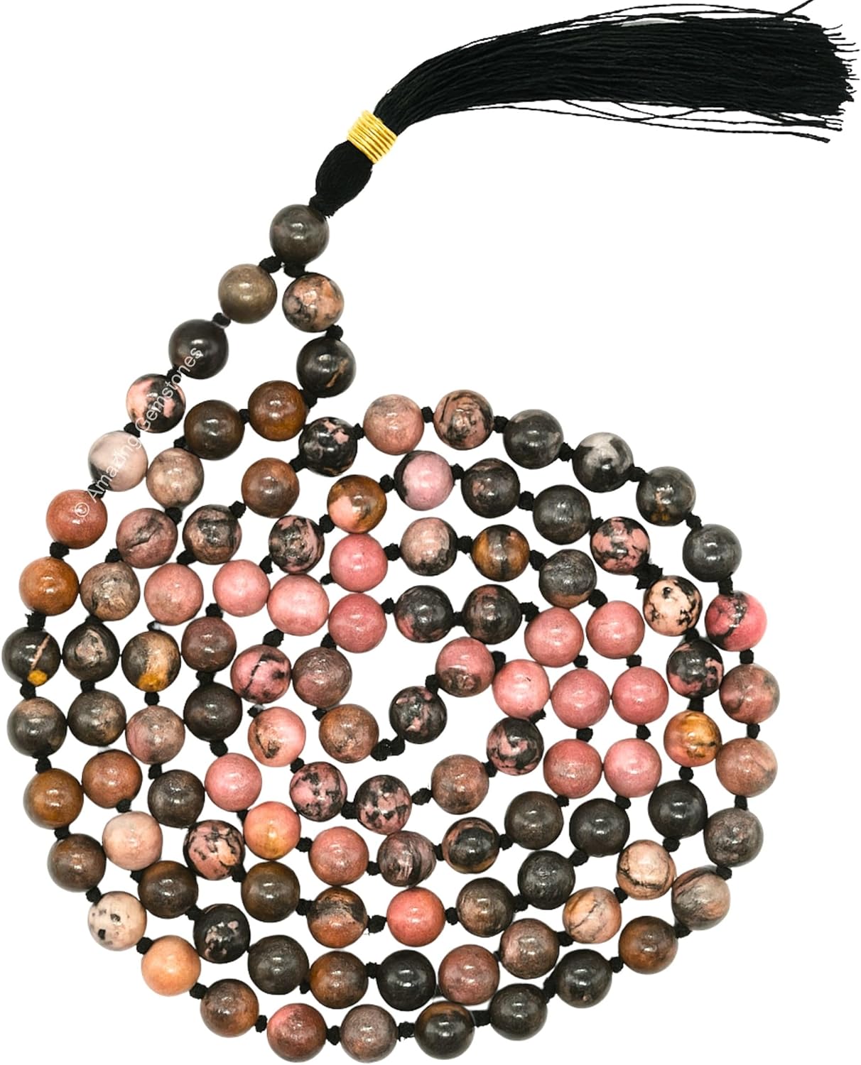 Amazing Gemstone 108 Beads Handmade Mala (Knotted, Rudraksha) - Colors A