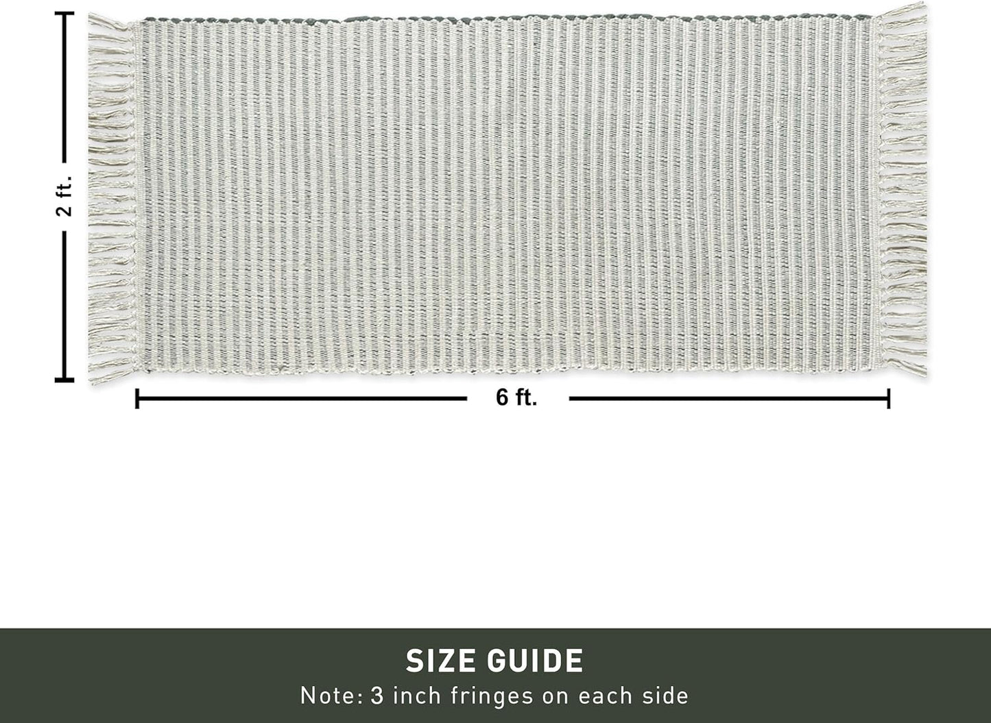 Chardin home Beige & Ivory Providence Runner 2.5x8 feet |Hand Woven Farmhouse Rug with Hand Knotted Fringes|Great in Kitchens entryways Hallways Bathrooms Meditation Yoga Mat|Reversible Cotton Rug