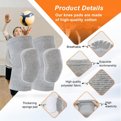 HISFFOG Volleyball Knee Pads for Dancers, Soft Breathable Knee Pads for Men Women Younth Girls Kids Knees Protective, Knee Braces for Volleyball Football Dance Yoga Wrestling Running Cycling