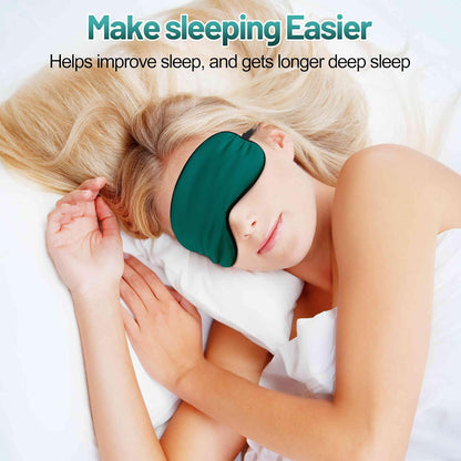 Sleep Mask, Silk Eye Mask for Sleeping with Adjustable Strap, Satin Blackout Sleeping Eye Mask for Men&Women, Comfortable Blindfold Eyeshade for Night Sleep(Black)