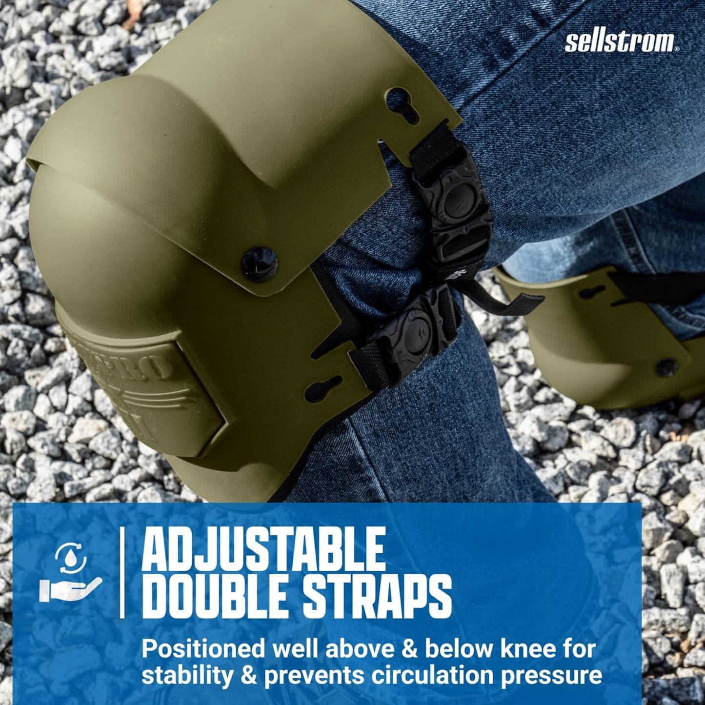 Sellstrom KneePro Knee Pads - Ultra Flex III - Heavy Duty Protection and Comfort for Construction, Gardening, Army, Flooring Work - Grey and Orange