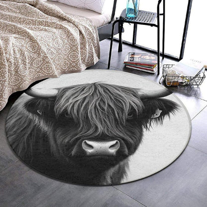 Large Home Decor Mat, Soft Round Yoga Carpet, Non Slip Machine Washable Home Office Circle Rug Gothic Witchy Sun Moon Mushroom Moth