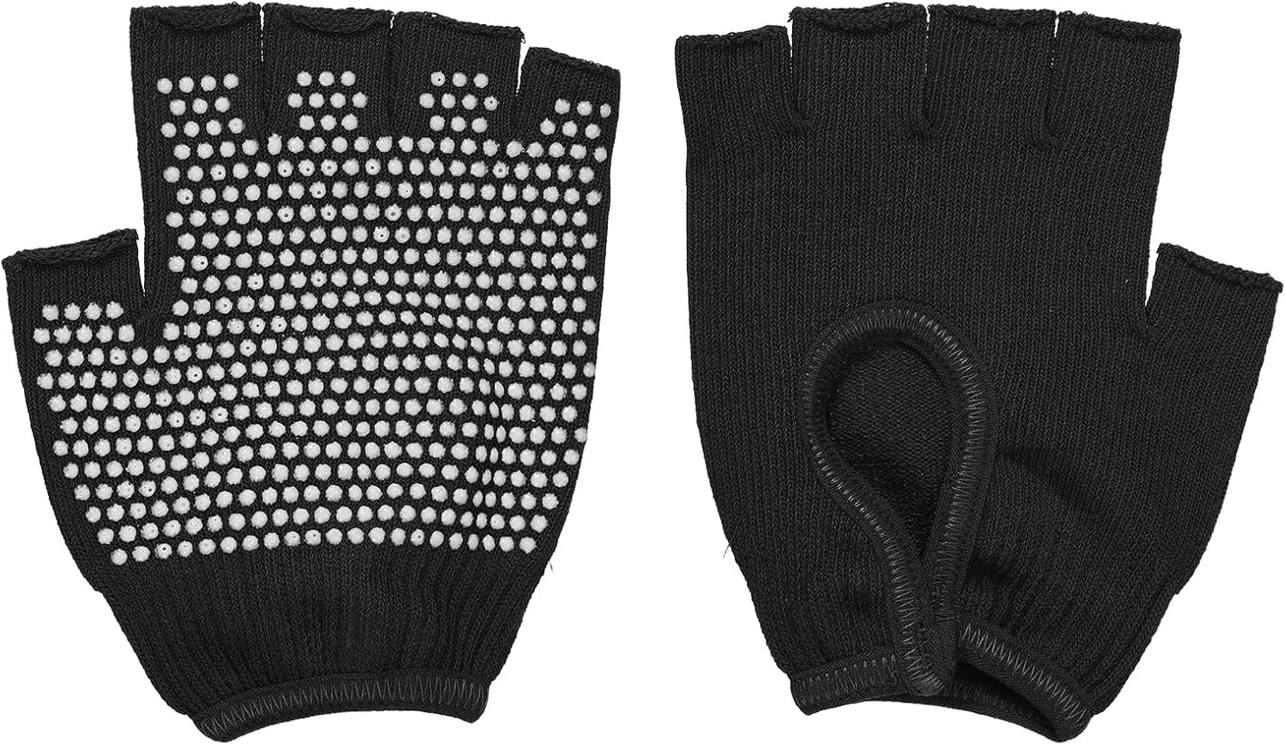 Yoga Gloves, Non Slip Fingerless Pilates Gloves Breathable Exercise Workout Mittens