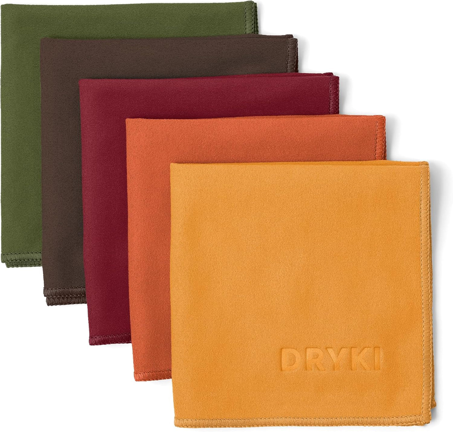 DRYKI Pocket-Sized Sweat Towels - The Original Sweat Absorbing Handkerchiefs - Quick-Dry Microfiber Sweat Rags for Face, Hands, & Body - Men & Women - Gym, Sports, and Work (Blue: 5 Pack)