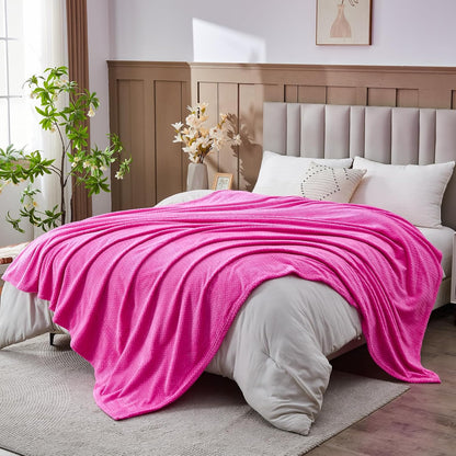 NEWCOSPLAY Super Soft Throw Blanket Light Purple Premium Silky Flannel Fleece Leaves Pattern Lightweight Bed Blanket All Season Use (Light Purple, Throw(50"x60")) - Colors B