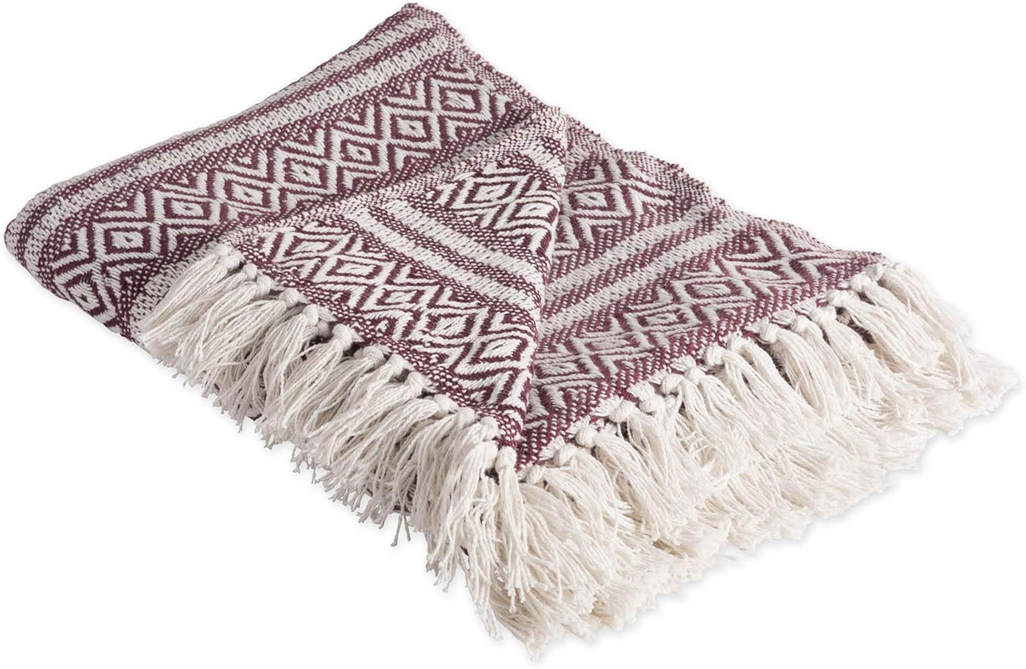 DII Global Diamond Stripe Woven Throw, 50x60-Inch, Mineral