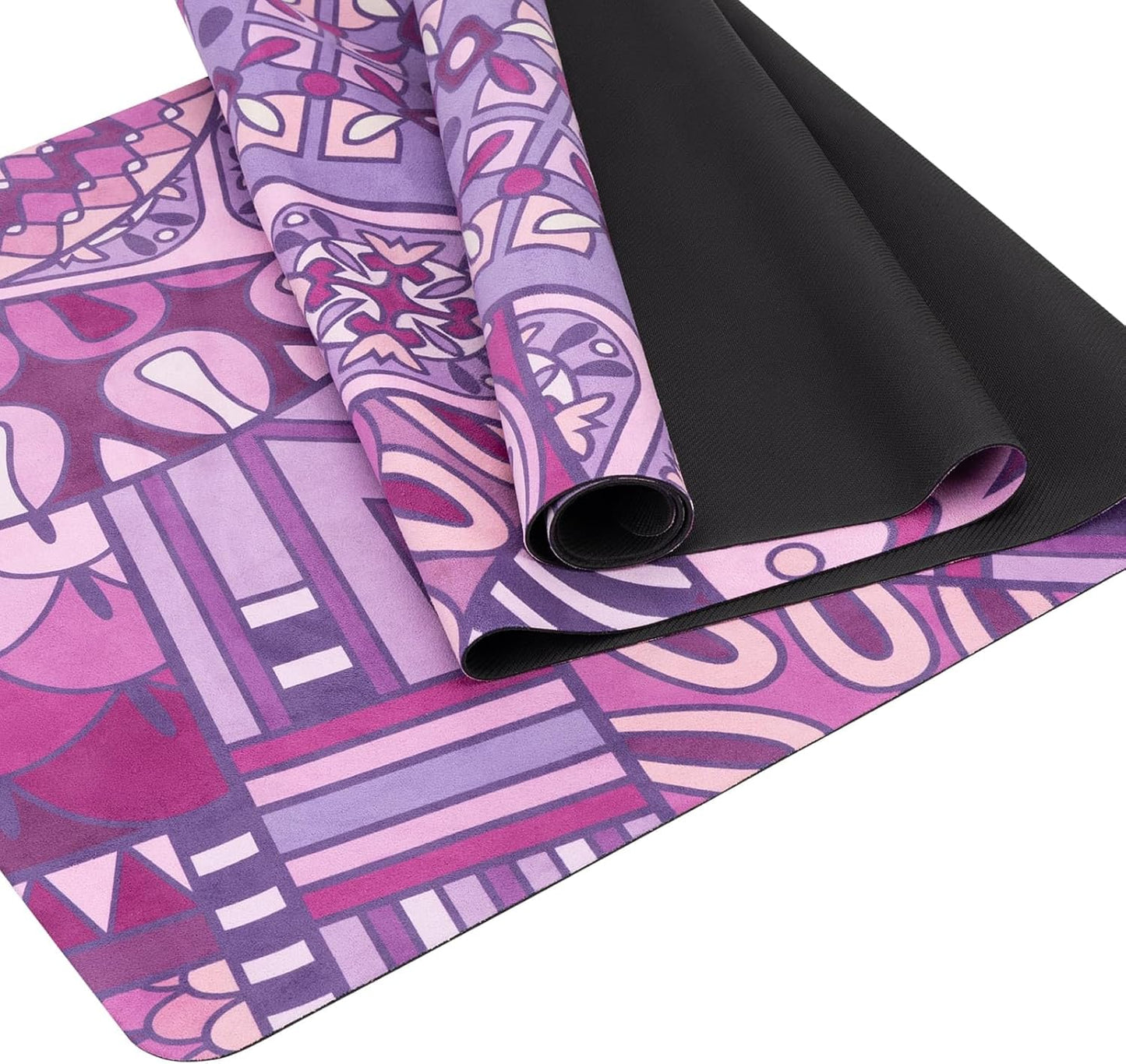 Travel Non Slip Foldable Suede Yoga Mat 1.5mm with Bag, Sweat Absorbent Exercise Mat for Hot Yoga Pilates Home Gym Outdoor Workout,Lightweigh 72"L x 24"W, 3 lbs