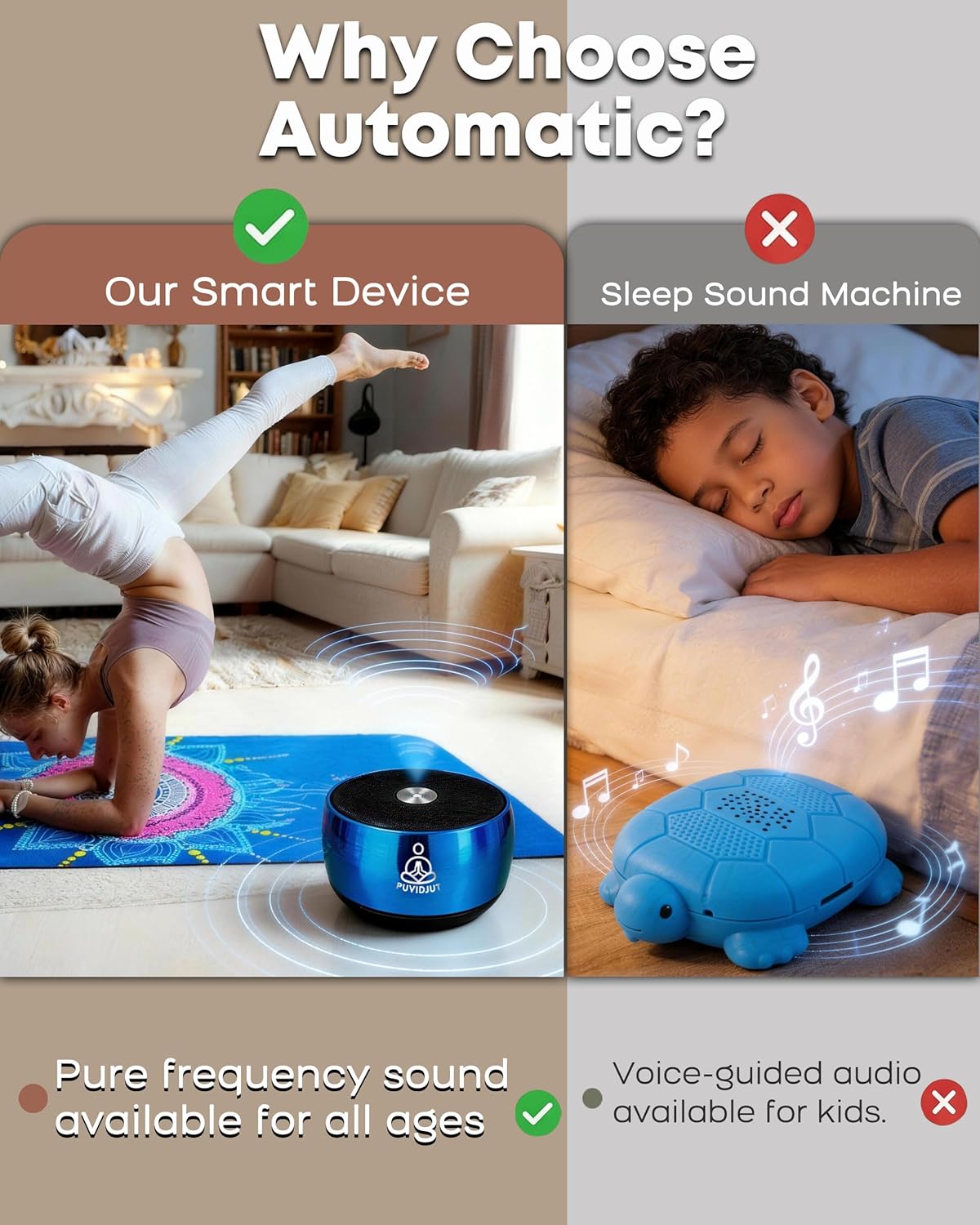 Sound Frequency Machine,Meditation Generator Instrument,Tone Device Tools - Solfeggio Frequencies Bath for Yoga, Mindfulness, Vibration System of Chakra Balancing, 5 Tones, 3 Timers