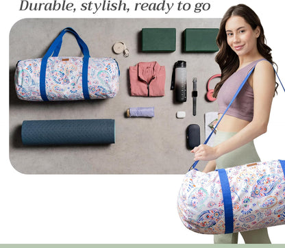 Maison d' Hermine Yoga Mat bag, Cylindrical bag for Woman&Men, yoga mat Bag &Adjustable shoulder straps Yoga Mat Carrier Bag with Drawstring Water Bottle Pocket and zipper pocket Easter Gifts