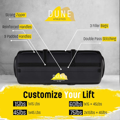 Sandbags for Working Out (Unfilled) - Enhance Your Fitness with Our Workout Sandbag, Versatile & Durable Sand Bags for Weight Training 15-75 lbs - Sandbags for Fitness Guide Included