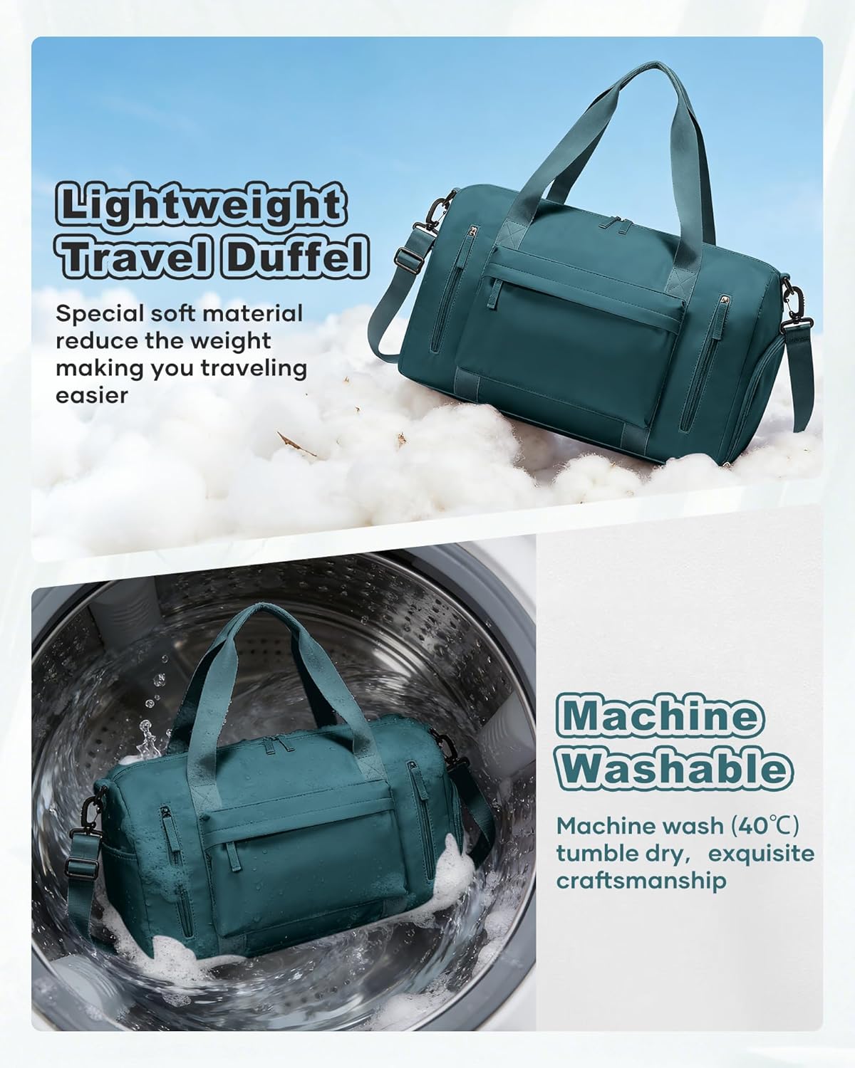 Gym Bag Womens Mens with Shoes Compartment and Wet Pocket Travel Duffel Bag for Women for Plane Sport Gym Tote Bags Swimming Yoga Waterproof Weekend Overnight Carry on Bag Hospital Holdalls - Colors C