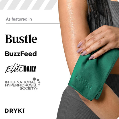 DRYKI Pocket-Sized Sweat Towels - The Original Sweat Absorbing Handkerchiefs - Quick-Dry Microfiber Sweat Rags for Face, Hands, & Body - Men & Women - Gym, Sports, and Work (Blue: 5 Pack)