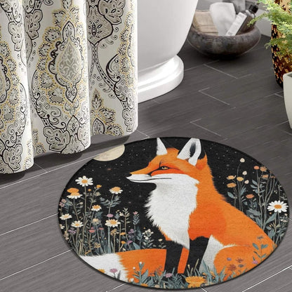 Large Home Decor Mat, Soft Round Yoga Carpet, Non Slip Machine Washable Home Office Circle Rug Gothic Witchy Sun Moon Mushroom Moth