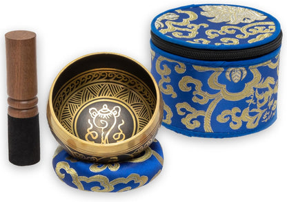 Tibetan Singing Bowl Set 4" – Handcrafted in Nepal with Storage Case – Meditation Sound Bowl for Sound Healing, Sound Bath, Reiki, Yoga, Mindfulness & Meditation Accessories