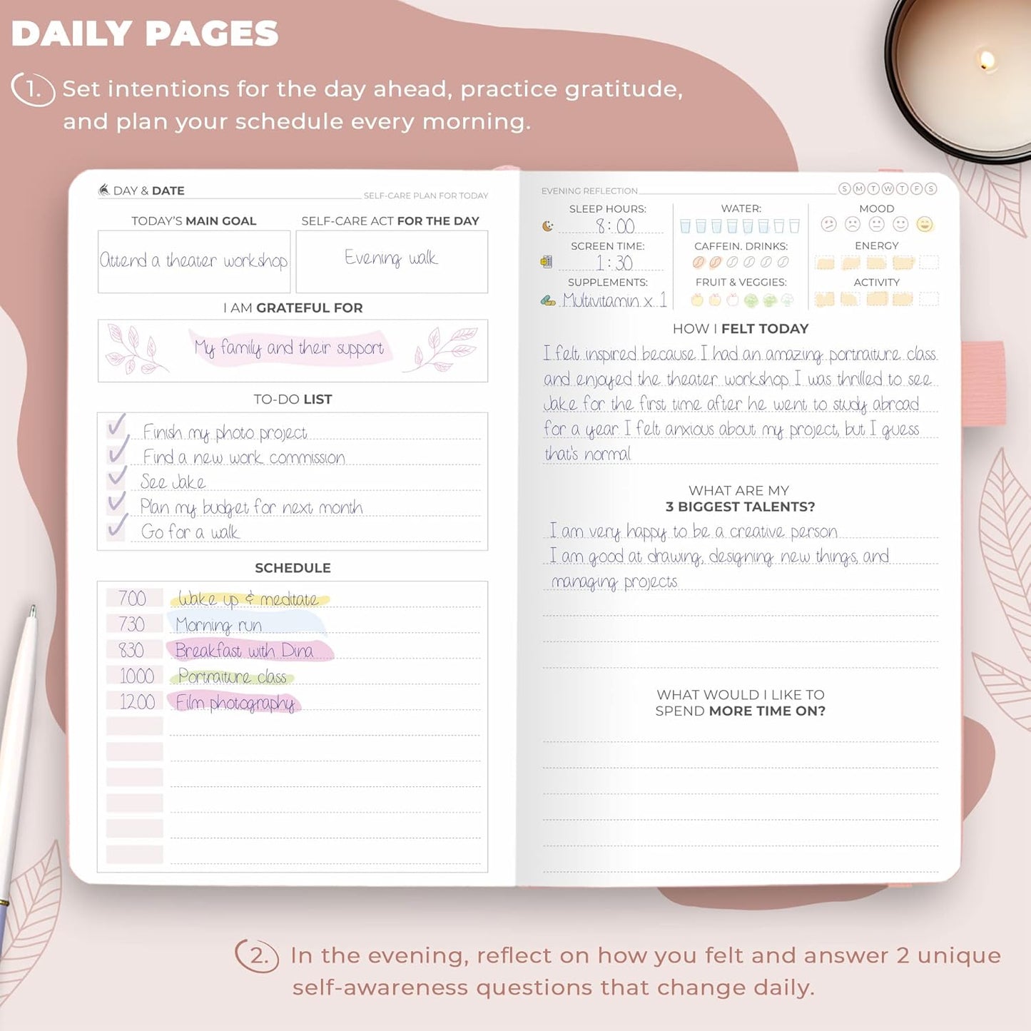 Clever Fox Self-Care Journal – Daily Reflection Notebook – Mental Health & Personal Development Planner, Meditation & Mood Log, A5 (Turquoise)