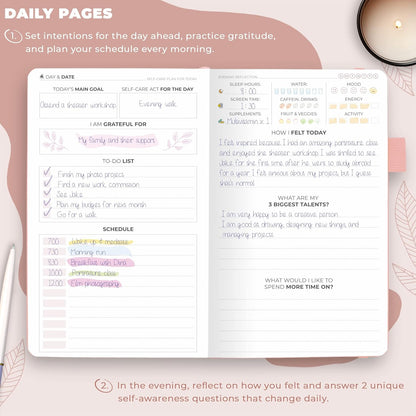 Clever Fox Self-Care Journal – Daily Reflection Notebook – Mental Health & Personal Development Planner, Meditation & Mood Log, A5 (Turquoise)