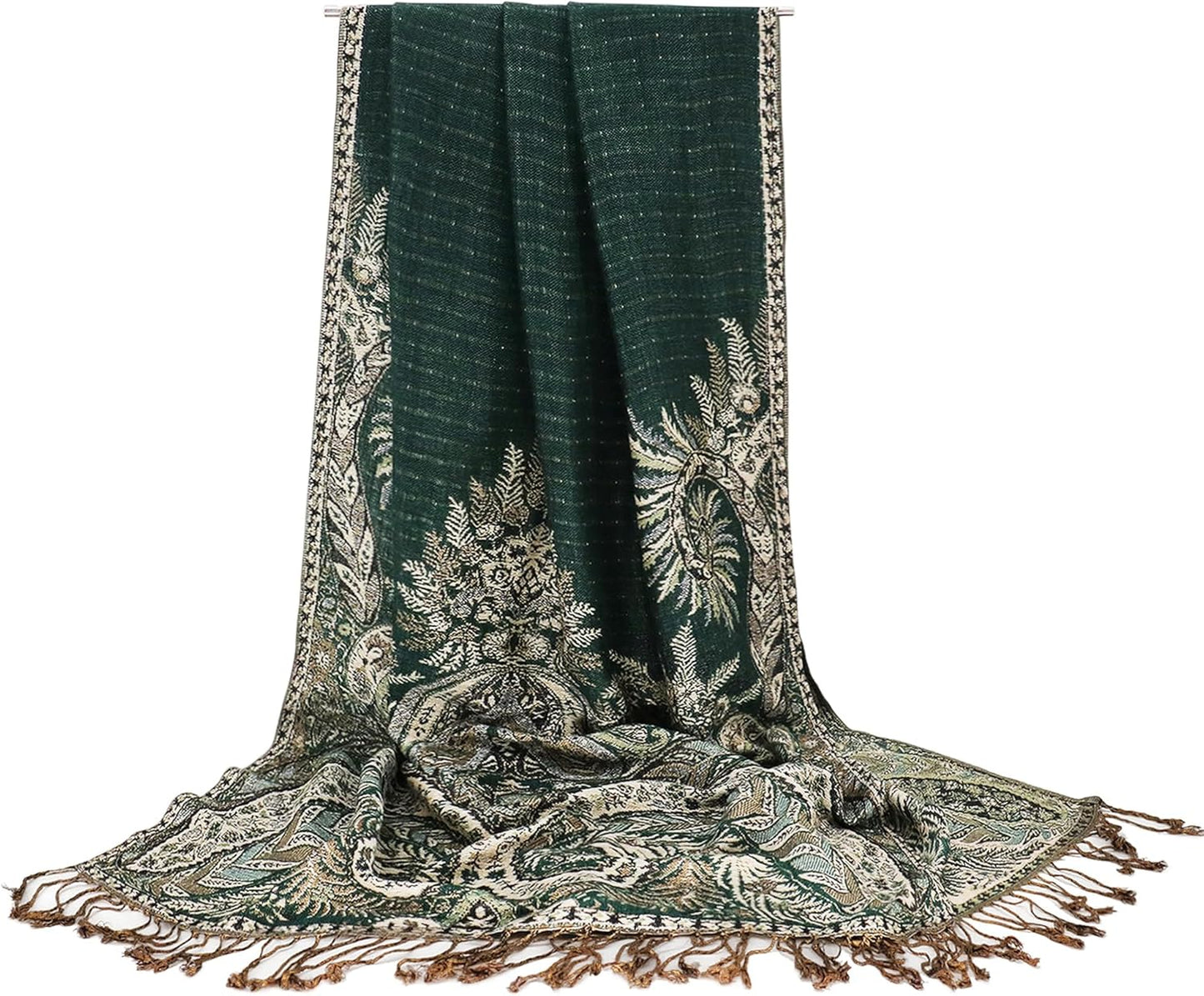 vimate Silky Paisley Pashmina Shawl Scarf-Women's Soft Double-side Jacquard Pashminas Wrap for Evening Dress Travel Shawl