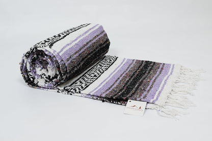Open Road Goods Blue Mexican Blanket - Authentic Serape Falsa Blanket - Handmade