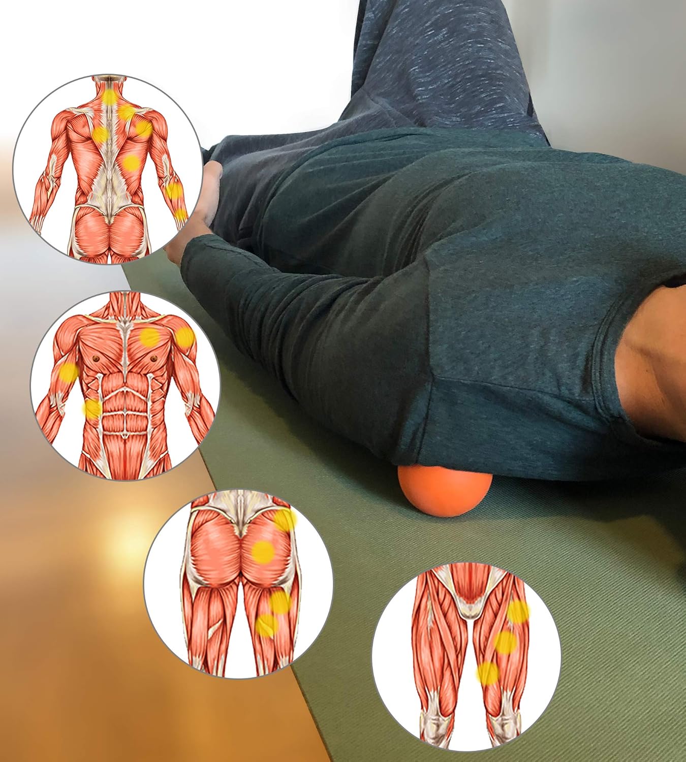 Peanut Massage Ball - Double Lacrosse Massage Ball & Mobility Ball for Physical Therapy - Deep Tissue Massage Tool for Myofascial Release, Muscle Relaxer, Acupoint Massage