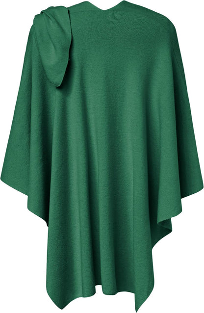 PULI Womens Large Cross Front Poncho Sweater Wrap Topper Knitted Elegant Shawls Cape for Fall Winter