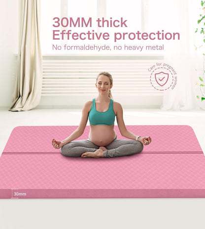 nuveti Large Exercise Mat - 15mm/20mm/30mm Thick Yoga Mat | Workout Mat for Fitness, Yoga, Pilates, Stretching & Floor Exercises for Women & Men with Free Carrying Bag