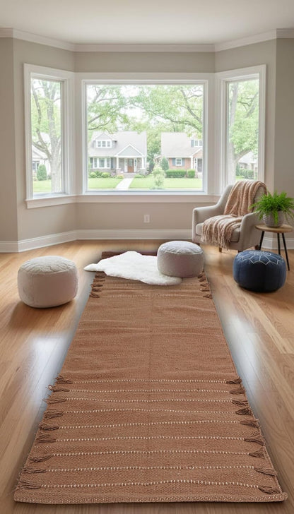 Indian Handmade 100% Organic Cotton Yoga Mat, Hand Woven Rug, Yoga Mat For Everyday Fitness at Home Comfortable Foldable Long Mat