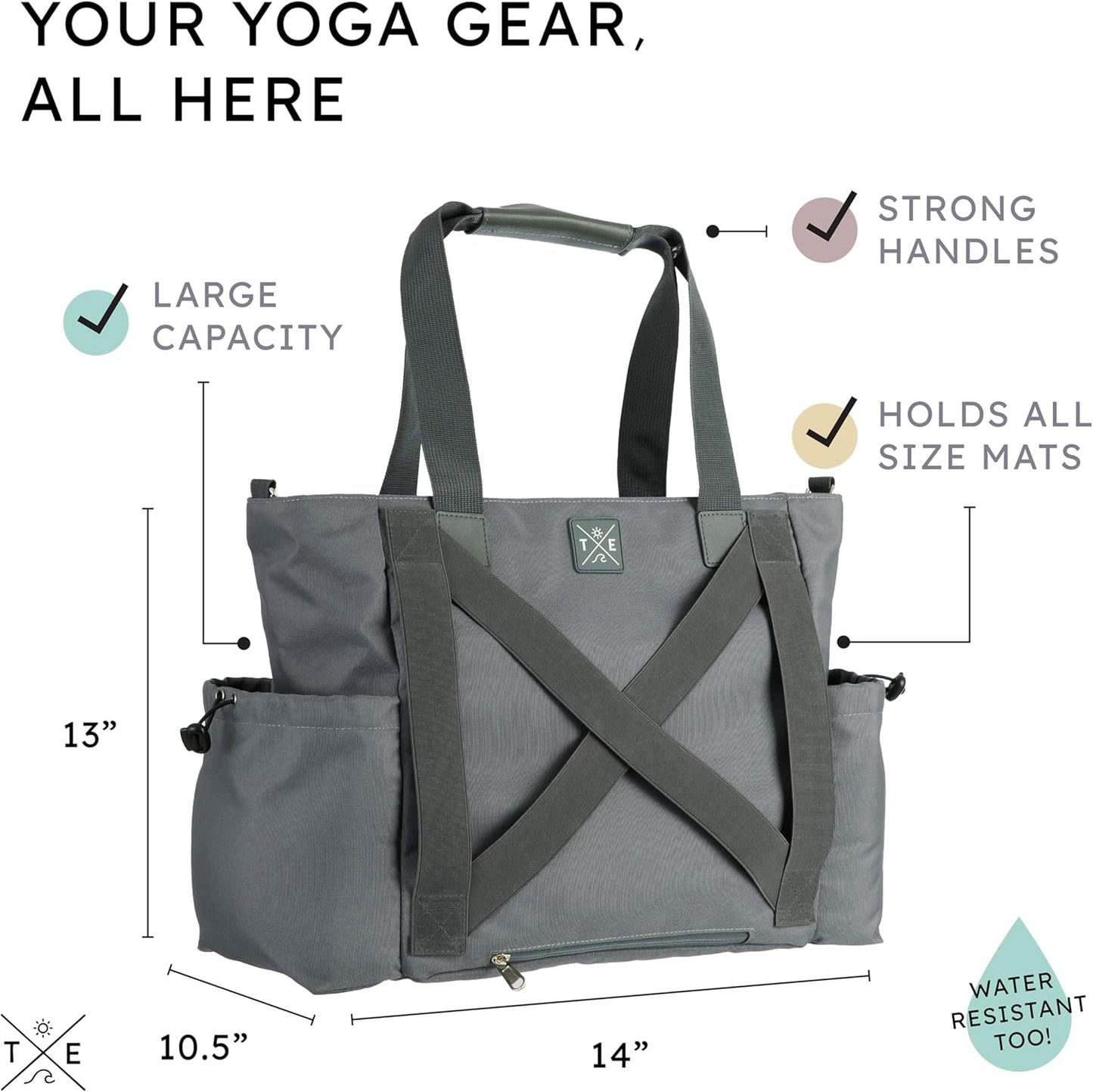 Yoga Mat Bag 4-in-1 Backpack, Tote Bag, Cross Body, Shoulder Bag – Water-Resistant, Durable, with Pockets, fits Thick & XL Mats – Carrier for Women & Men Ideal for Gym, Pilates, and Travel