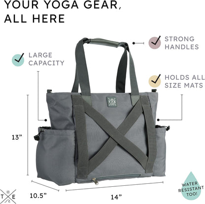 Yoga Mat Bag 4-in-1 Backpack, Tote Bag, Cross Body, Shoulder Bag – Water-Resistant, Durable, with Pockets, fits Thick & XL Mats – Carrier for Women & Men Ideal for Gym, Pilates, and Travel