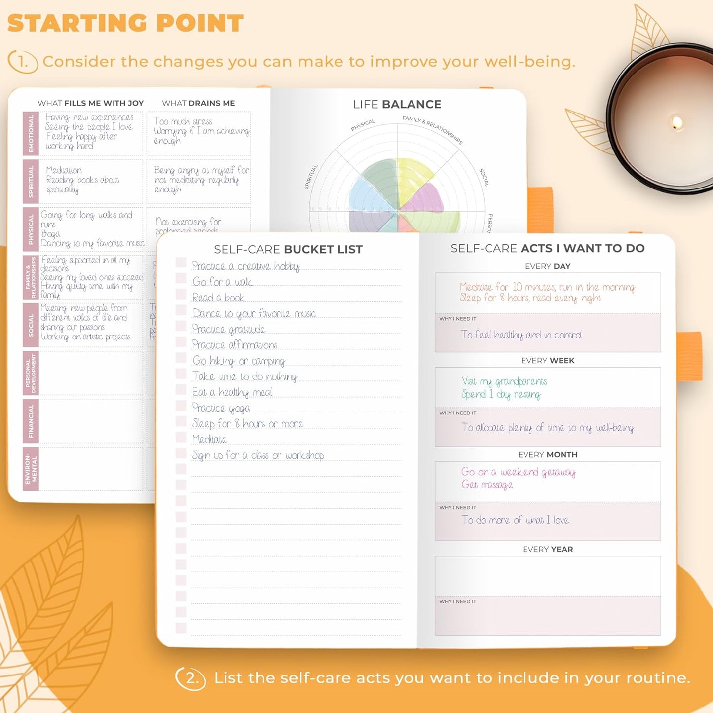 Clever Fox Self-Care Journal – Daily Reflection Notebook – Mental Health & Personal Development Planner, Meditation & Mood Log, A5 (Turquoise)