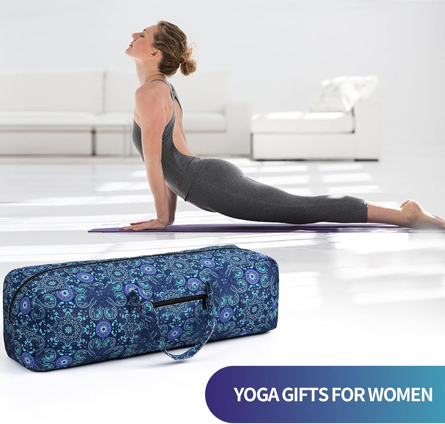 Boulder Bee | Yoga Mat Bag | Large Yoga Mat Carrier with Wet Pocket | Yoga Gifts | Gym Tote Bag for Women