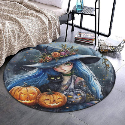 Home Decor Non Slip Kitchen Office Circle Rug, Machine Washable Modern Round Area Rug, Room Sofa Yoga Soft Round Carpet Purple Galaxy Trippy Space Astronaut Art, 36inch