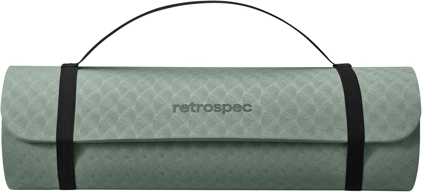 Retrospec Zuma Yoga Mat | 1/2 Inch Thick Non Slip Workout Mat | TPE Exercise Mat for Yoga, Pilates & Stretching | 72x24in