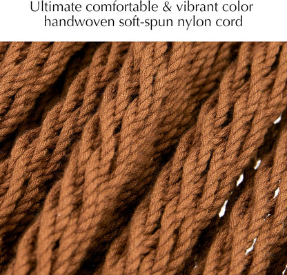 PNAEUT Handwoven Mayan Hammocks, Double Rope Hammock for Outdoor Outside & Indoor, Thick Soft 600 lbs Capacity Heavy-Duty, Includes Tree Straps, Carabiners & Carrying Bag (Nature, X-Large)