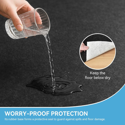 Warmstar 8x10 FT Non Slip Rug Pad,100% Waterproof Felt Rug Pad for Hardwood Floors,1/4” Thick Soft Carpet Pad with Natural Rubber Backing,Secure Grip & Floor Protection