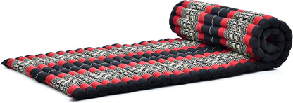 Leewadee - Kapok Roll Mat – Handcrafted Folding Sleep & Relaxation Mattress from Thailand, Ideal as Guest Bed, Camping Mat, Yoga Mat or Traditional Futon, 75 x 39 inches, Anthracite